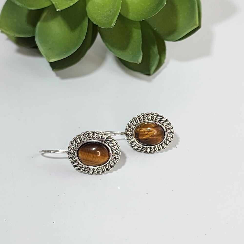 🌻3 for $18 Silver Tone Faux Tortoise Shell Earrings
